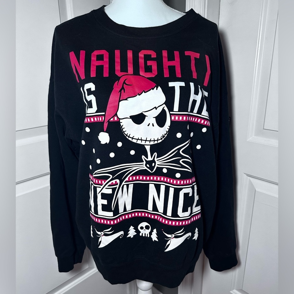 Disney Black Crewneck Sweater with Festive Design